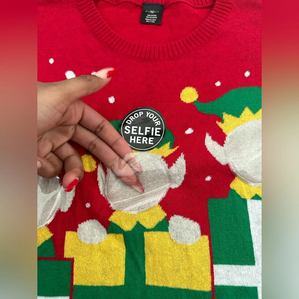 Size Medium Christmas Sweater with selfie insert - Picture 2 of 5